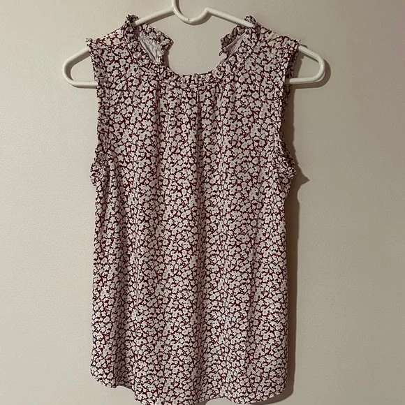 LOFT Sleeveless Floral Blouse - Black and White - Picture 1 of 9